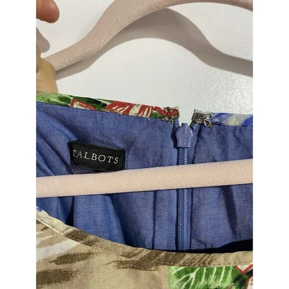 Talbots Dress L-XL? Beachy Tropical Hawaiian Vacation Office Brunch Resort - Picture 7 of 13